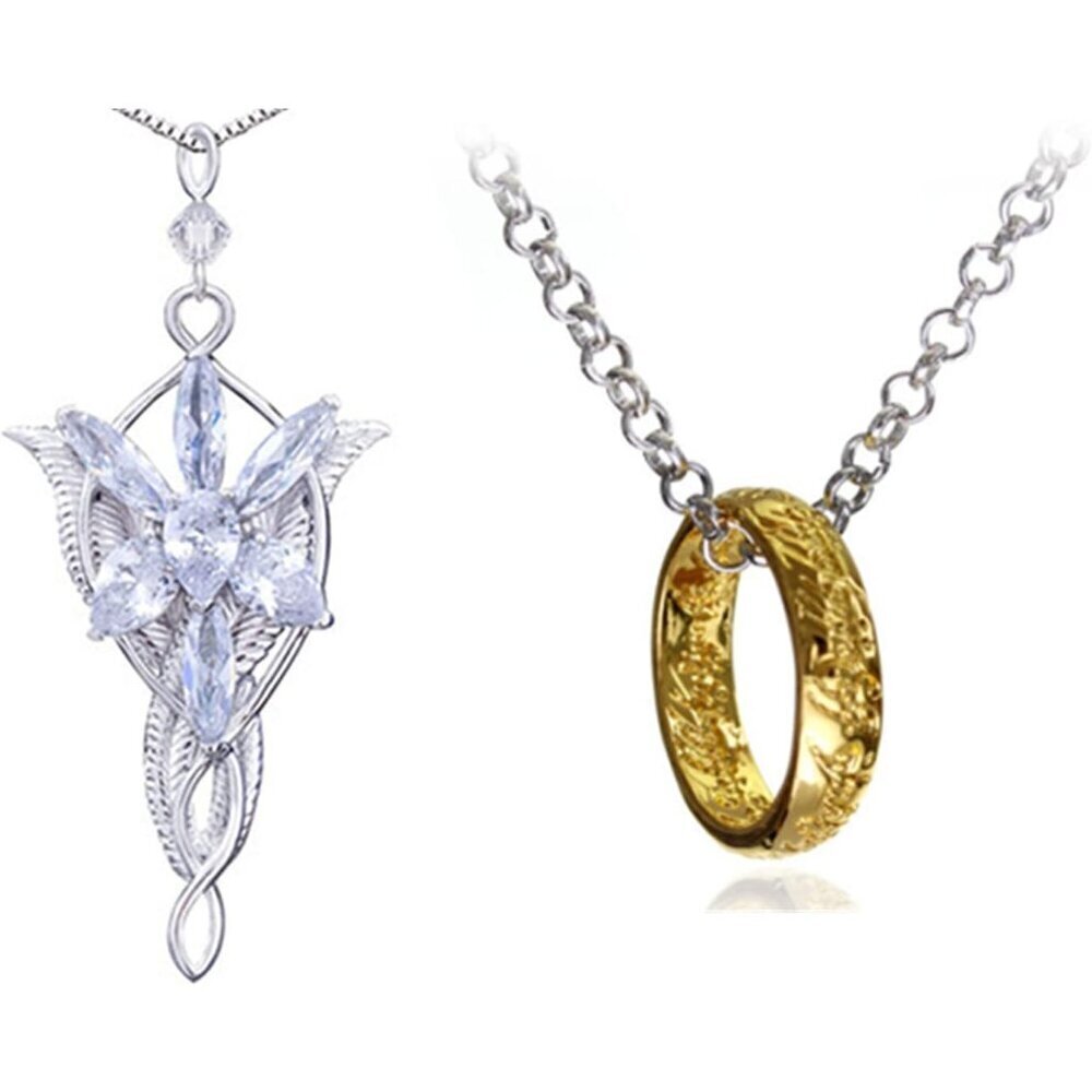 Lady Inspired Necklace Set Gold Tone Pendant Jewelry Cosplay Gift